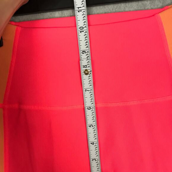 Wilo The Label Leggings Women XS Pink Peach Ribbed Contrast 7/8 Yoga Active READ - Picture 6 of 13